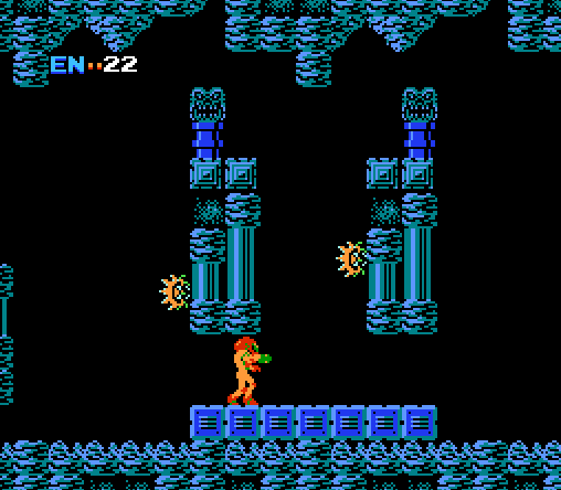 Metroid (1986) - Sin embargo, la NES es capaz de realizar desplazamientos laterales sin necesidad de redibujar la pantalla entera, lo cual permitía mayor fluidez en los juegos, tal y como vemos en esta secuencia a cámara lenta